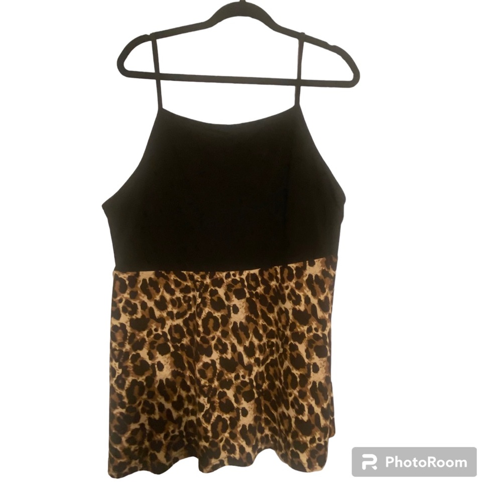 Plus Size Cheetah Babydoll Style Top Size 3X. Excellent Condition. SHEIN Brand